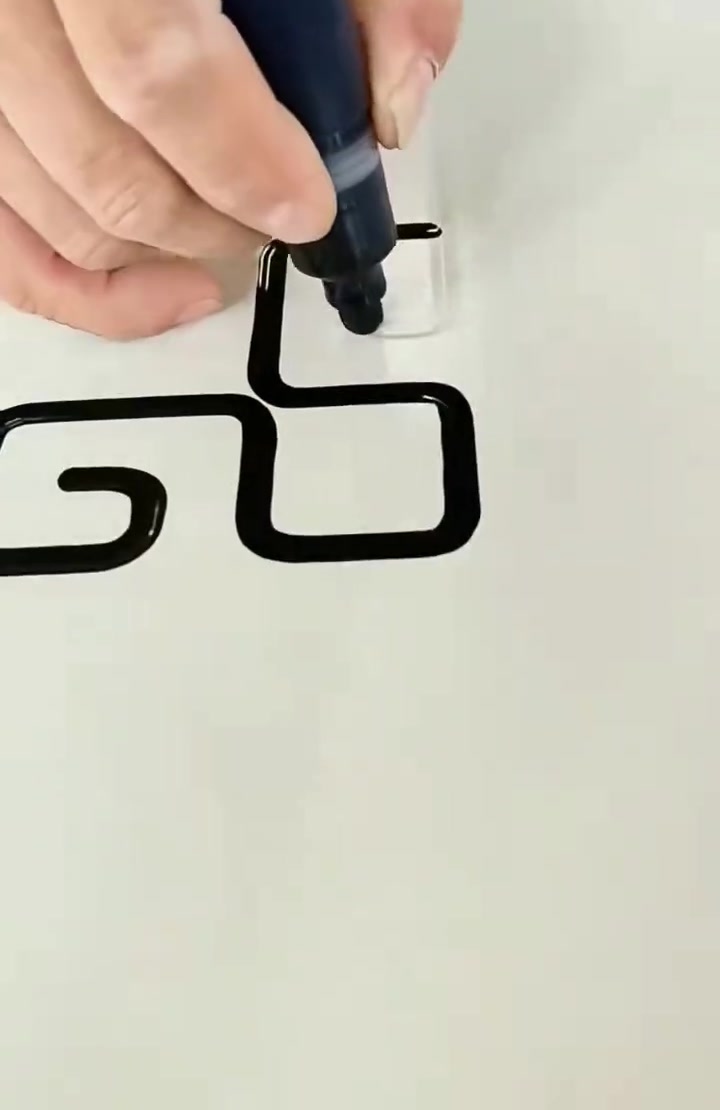 Black marker on decorative groove